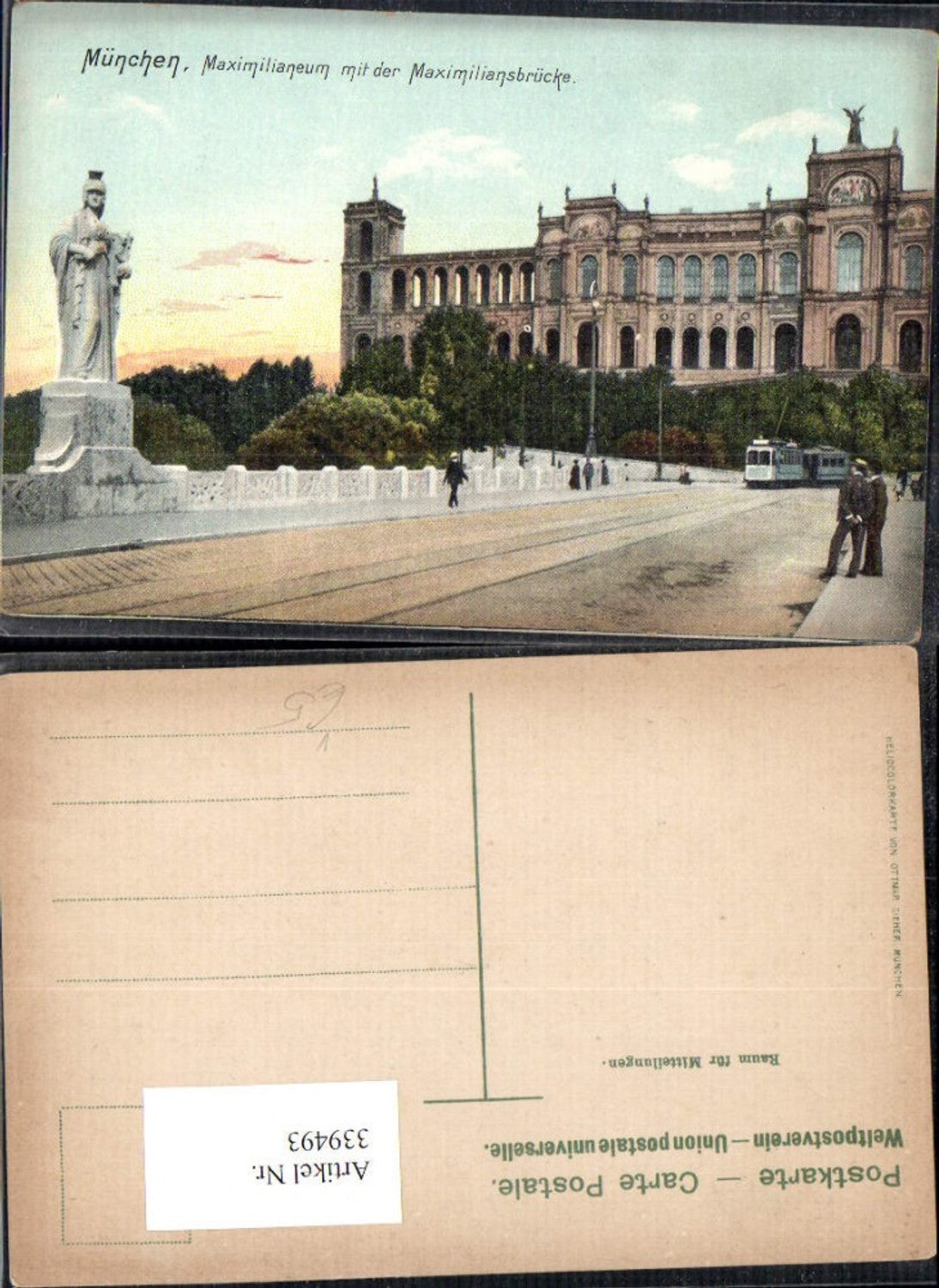 339493,München Maximilianeum m. d. Maximiliansbrücke Straßenbahn pub Ottmar Zieher