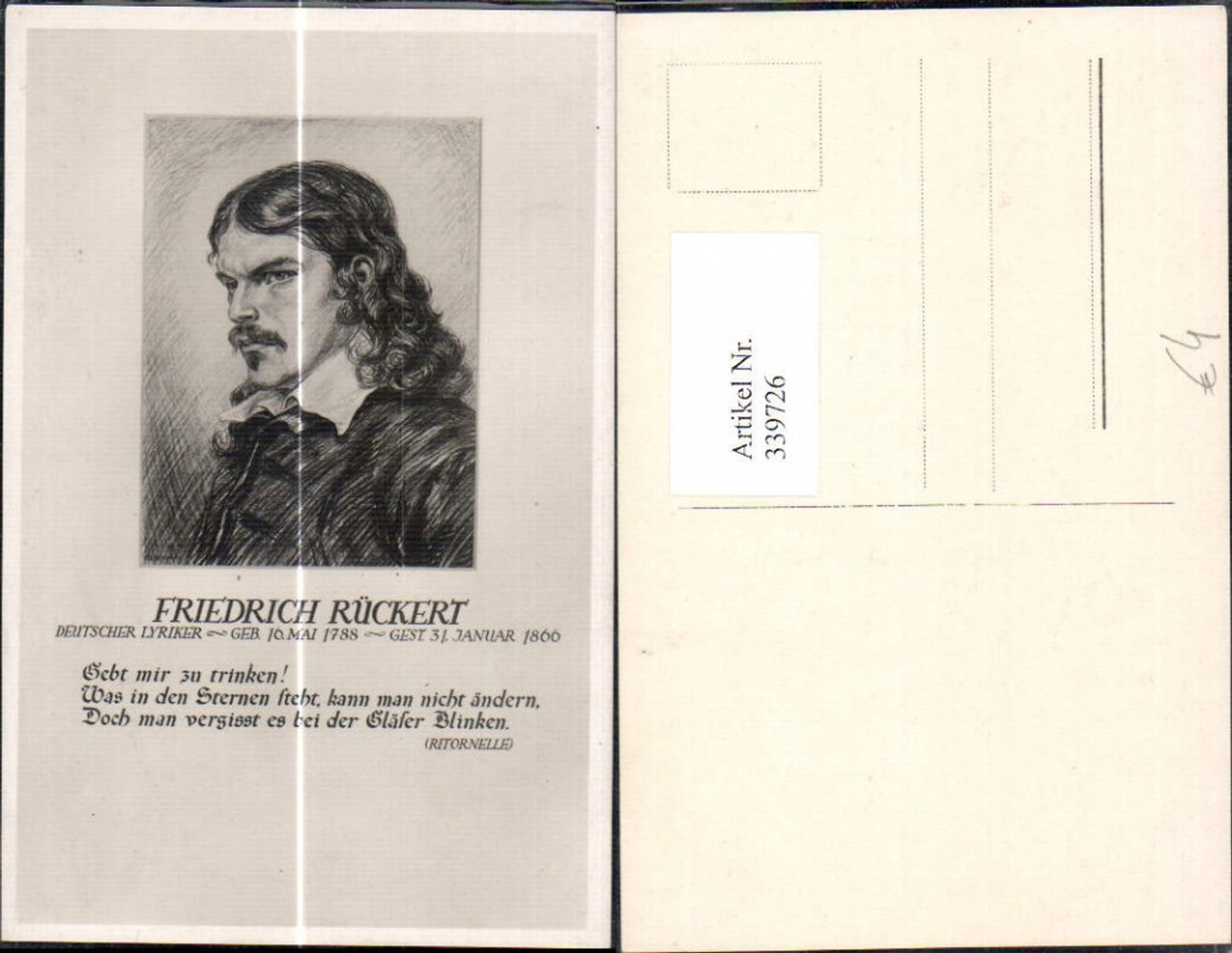 339726,Künstler Ak Friedrich Rückert Deutscher Lyriker Kunst Wissenschaft