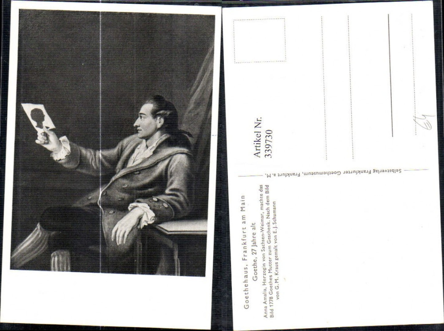 339730,Künstler Ak E. J. Schumann Goethe im 27. Lebensjahr Kunst Wissenschaft