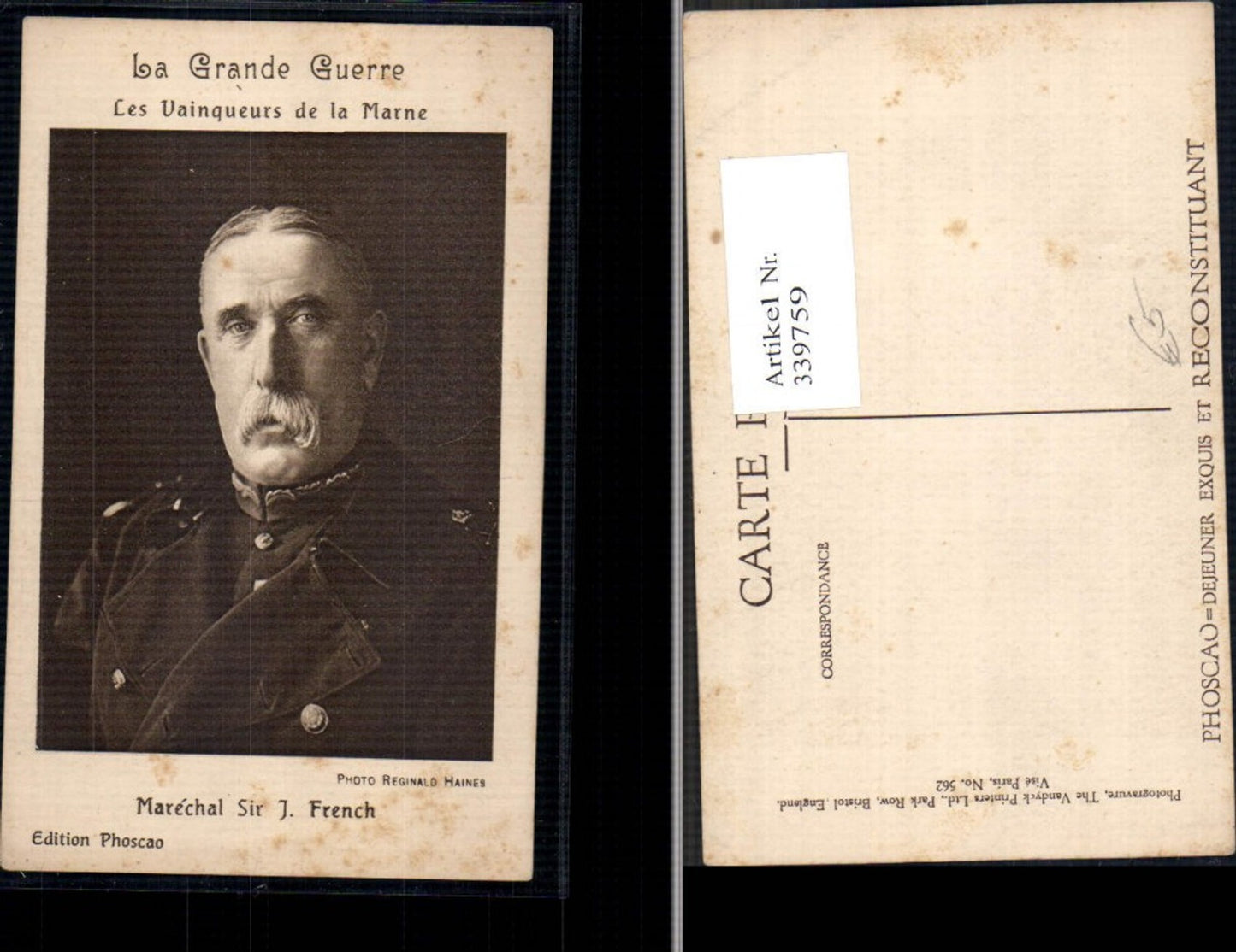 339759,Adel Monarchie Marechal Sir J. French 1. Earl of Ypres