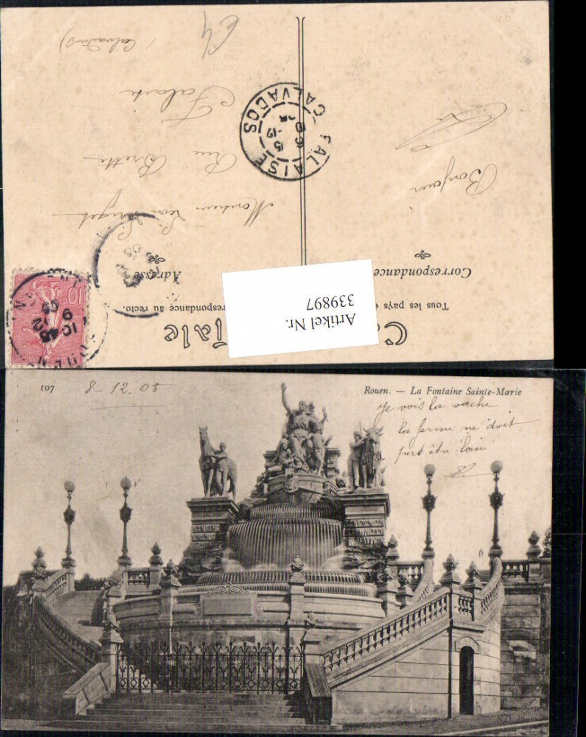 339897,Haute-Normandie Seine-Maritime Rouen La Fontaine Sainte-Marie Brunnen