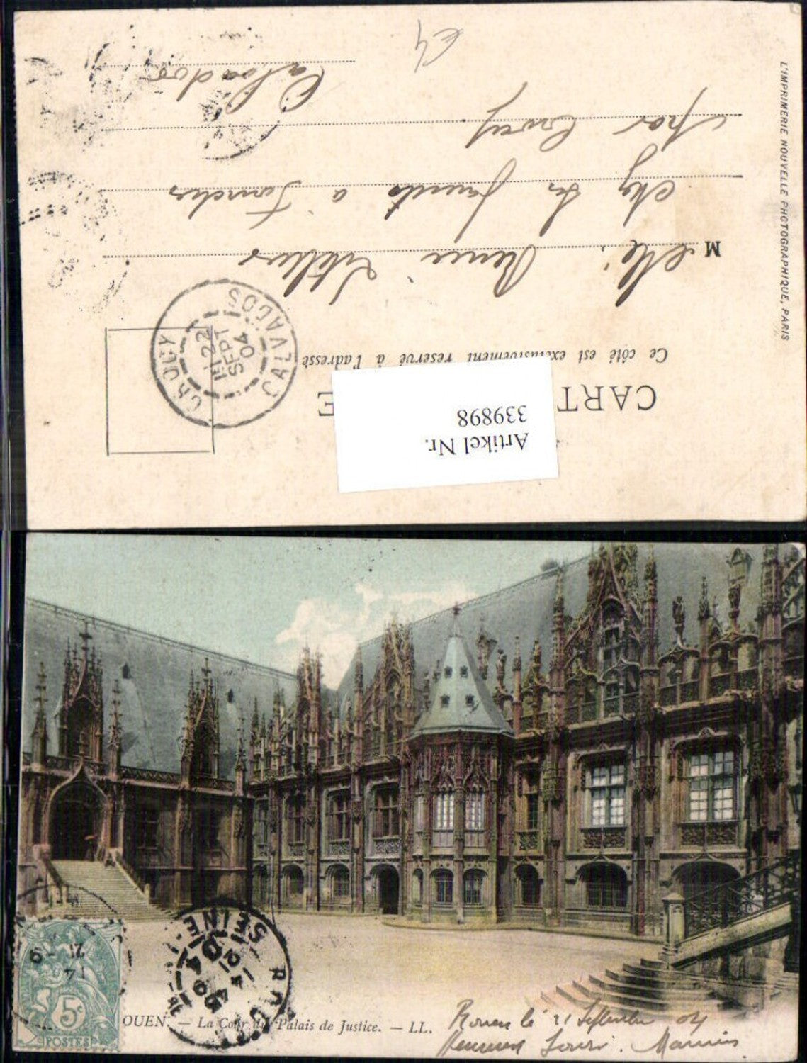 339898,Haute-Normandie Seine-Maritime Rouen La Cour du Palais de Justice Justizpalast