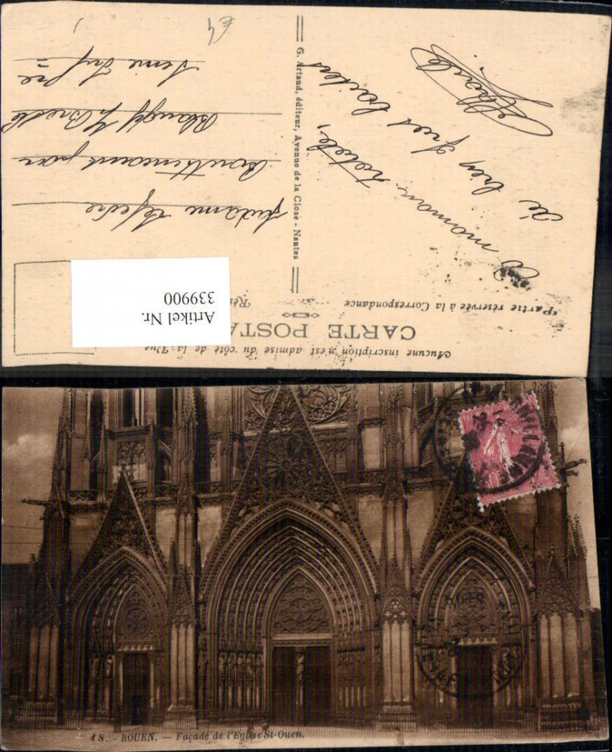 339900,Haute-Normandie Seine-Maritime Rouen Facade de l Eglise St Ouen Kirche