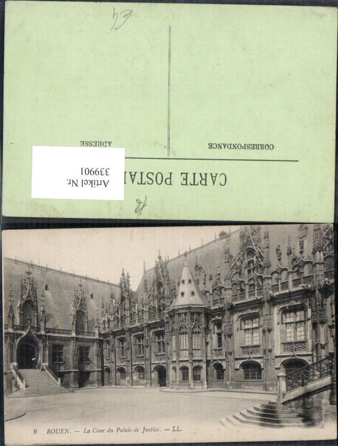 339901,Haute-Normandie Seine-Maritime Rouen La Cour du Palais de Justice Justizpalast