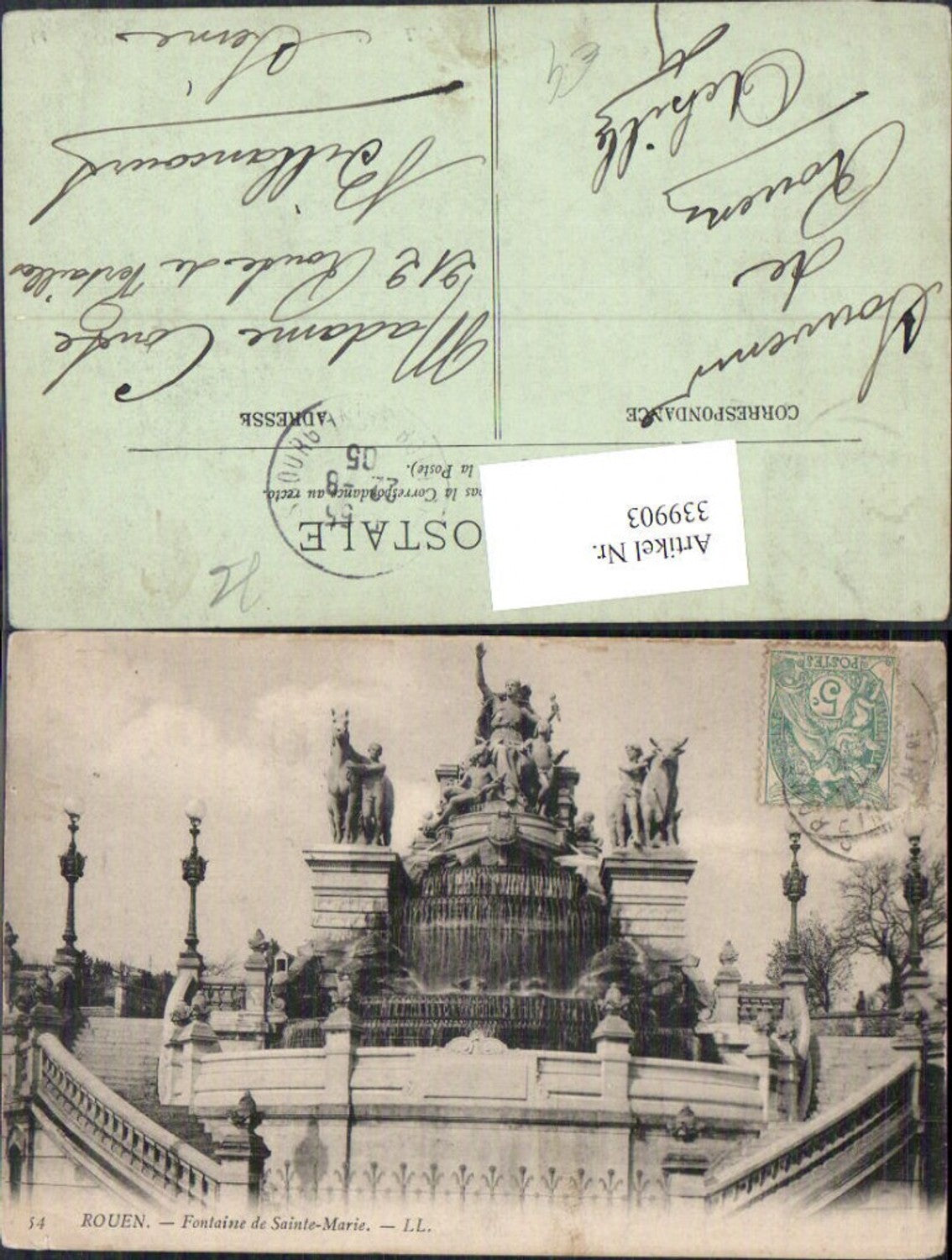 339903,Haute-Normandie Seine-Maritime Rouen Fontaine de Sainte-Marie Brunnen