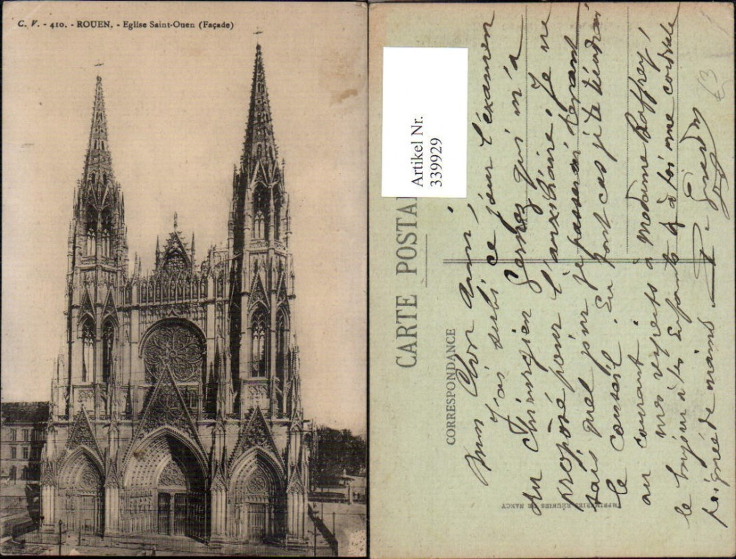 339929,Haute-Normandie Seine-Maritime Rouen Eglise Saint Ouen Facade Kirche