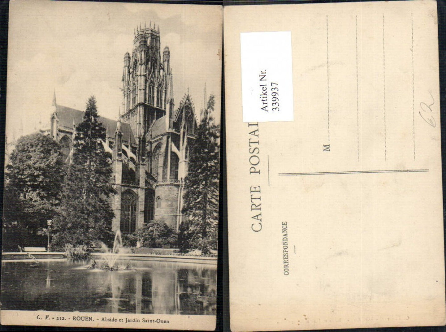 339937,Haute-Normandie Seine-Maritime Rouen Adside et Jardin Saint Ouen Kirche Springbrunnen Brunnen