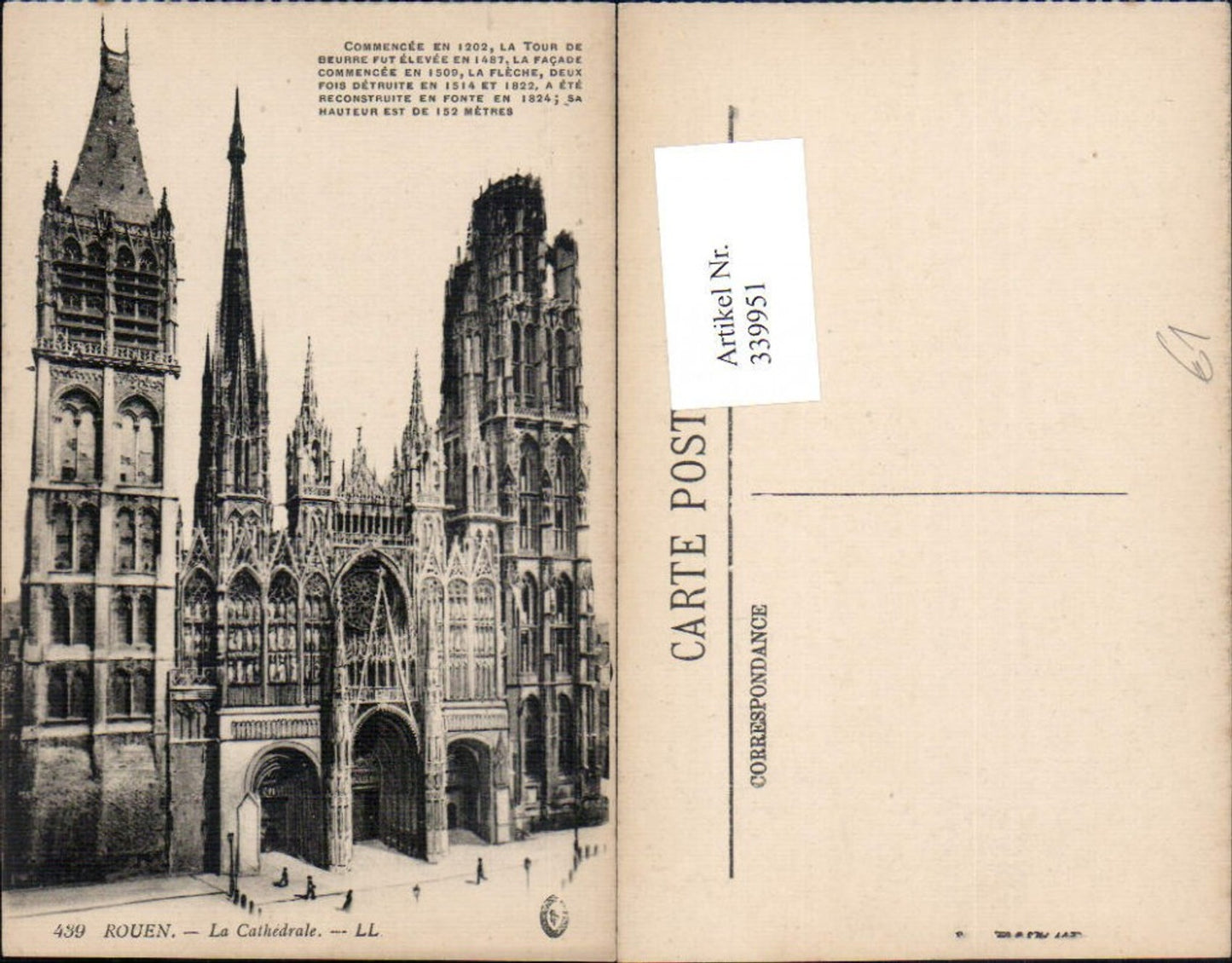 339951,Haute-Normandie Seine-Maritime Rouen La Cathedrale Cathedral