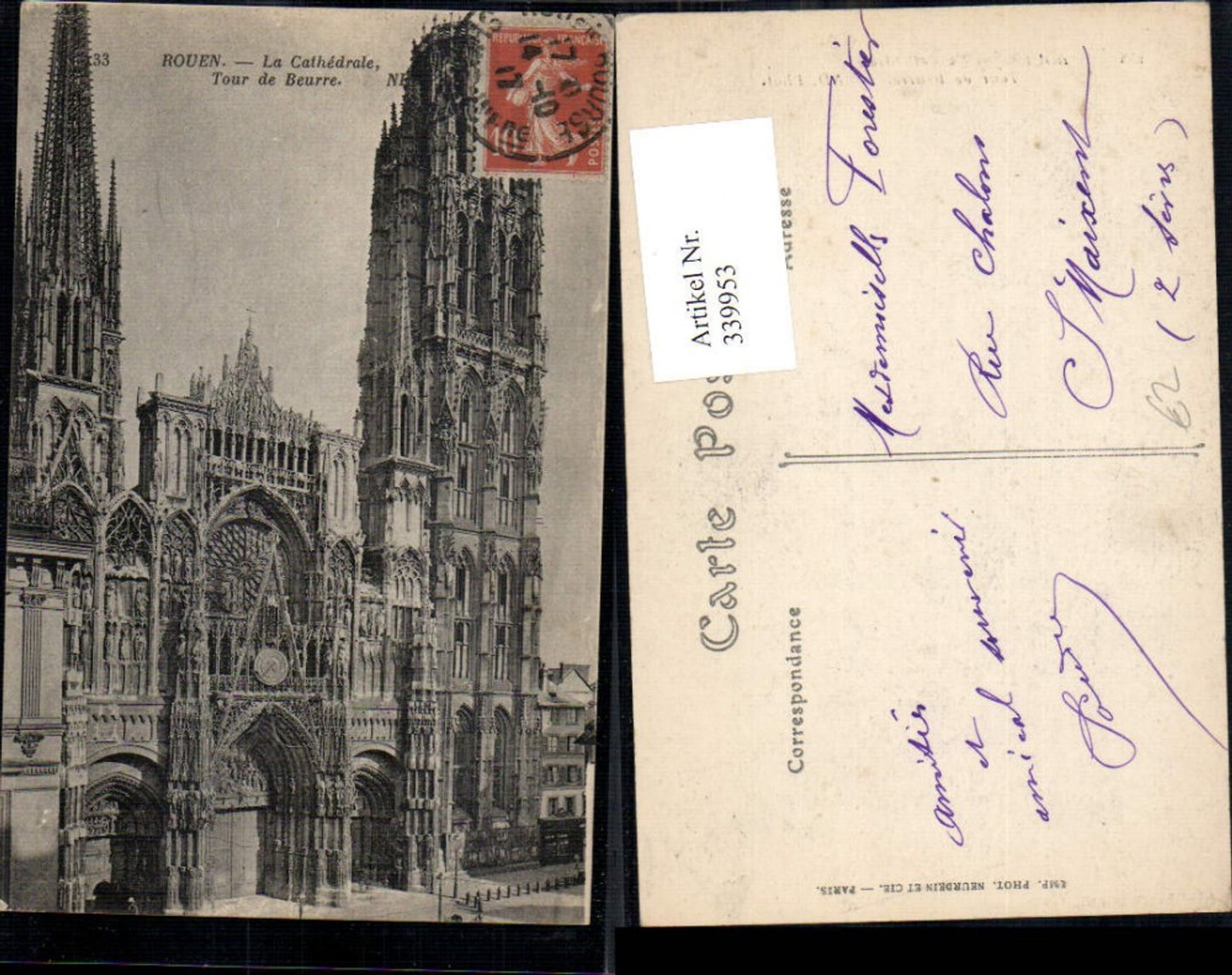 339953,Haute-Normandie Seine-Maritime Rouen La Cathedrale Tour de Beurre Kathedrale