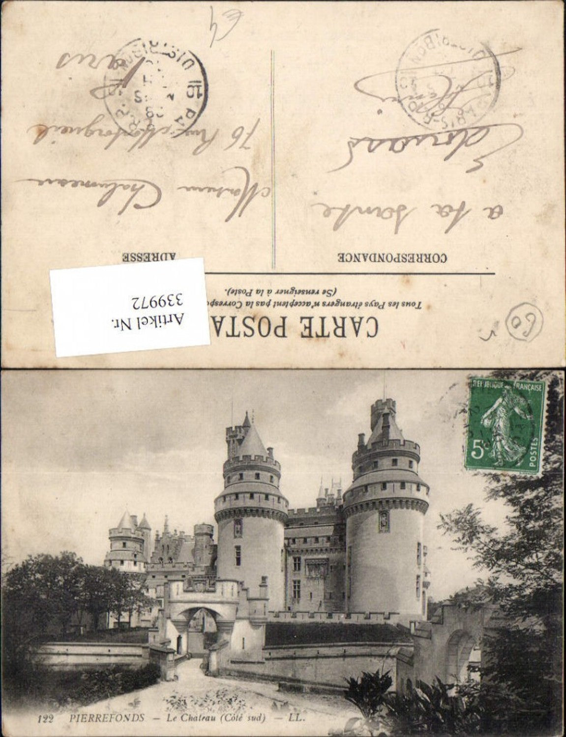 339972,Picardie Oise Pierrefonds Chateau Schloss Cote Sud