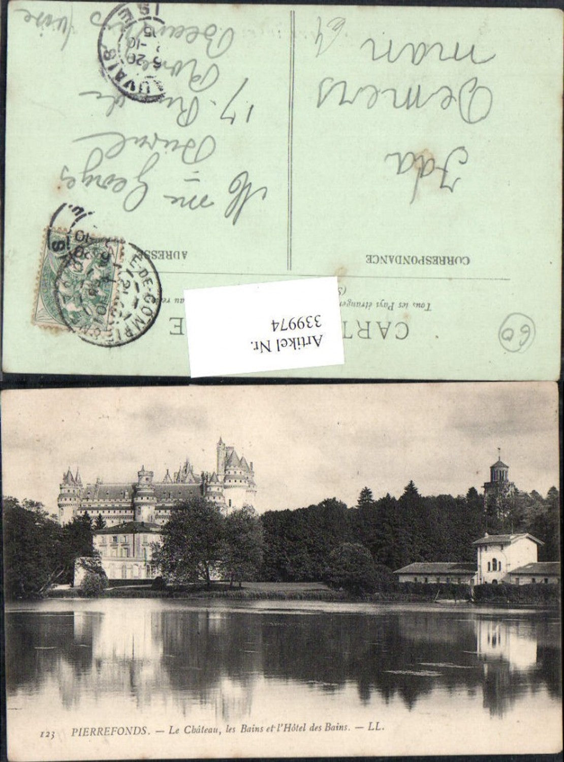 339974,Picardie Oise Pierrefonds Le Chateau Schloss les Bains et l Hotel des Bains