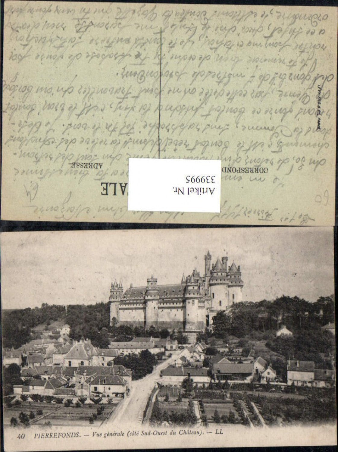 339995,Picardie Oise Pierrefonds Chateau Schloss Vue generale Cote Sud Ouest du Chateau