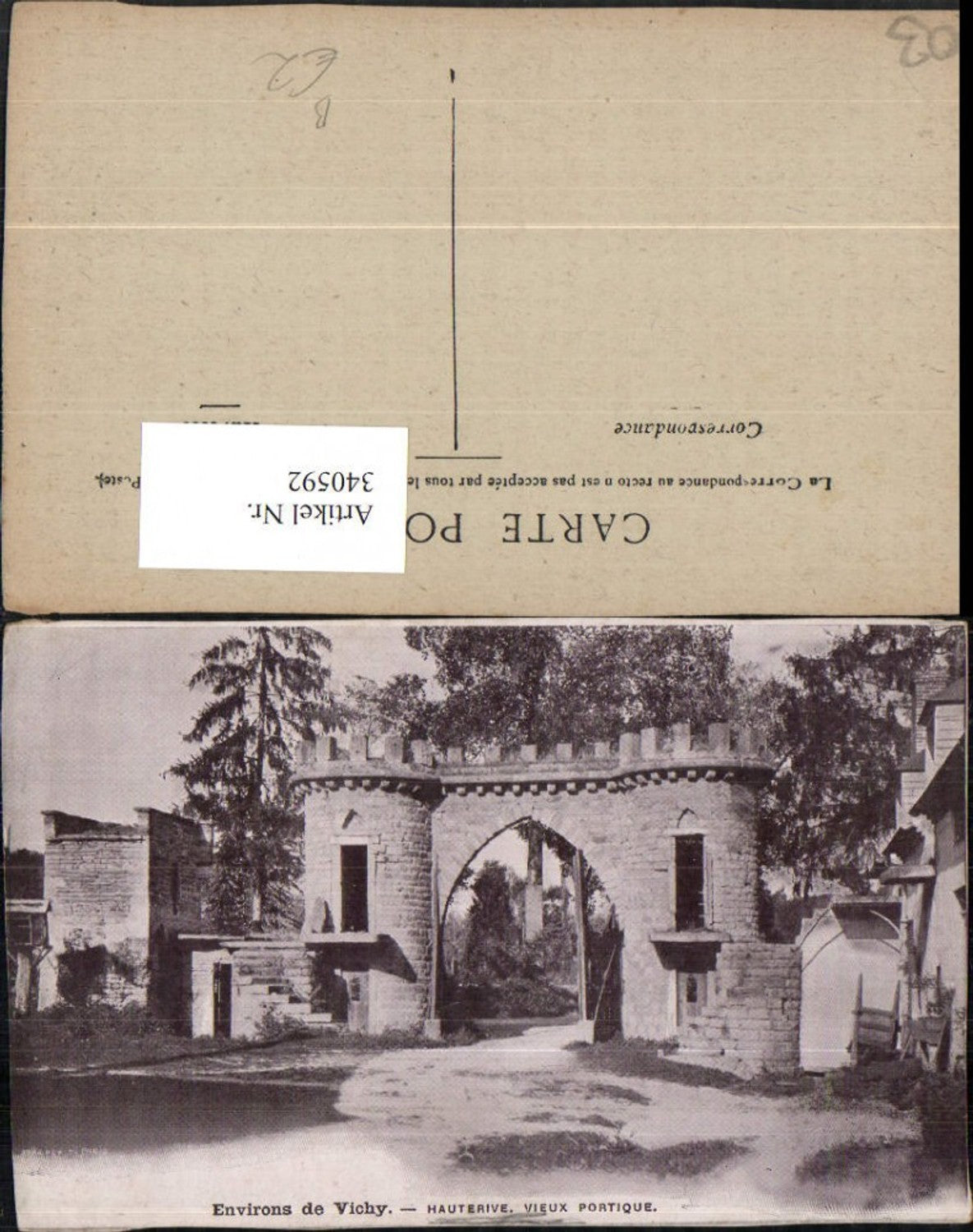 340592,Auvergne Allier Vichy Hauterive Vieux Portique Tor