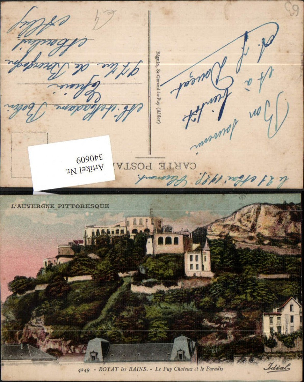 340609,Auvergne Puy-de-Dome Royat les Bains Le Puy Chateaux et le Paradis Schloss