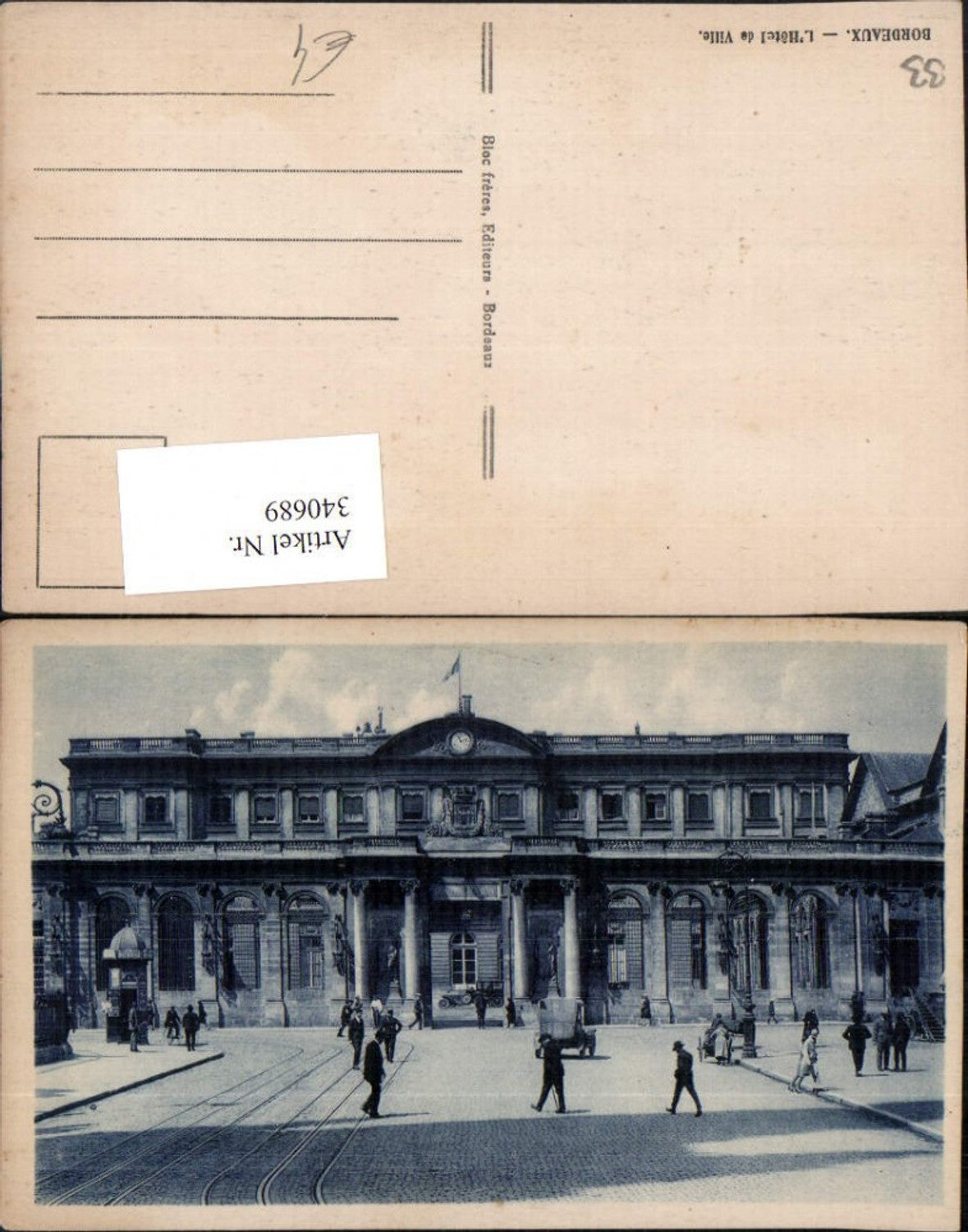 340689,Aquitanien Gironde Bordeaux L'Hotel de Ville Rathaus