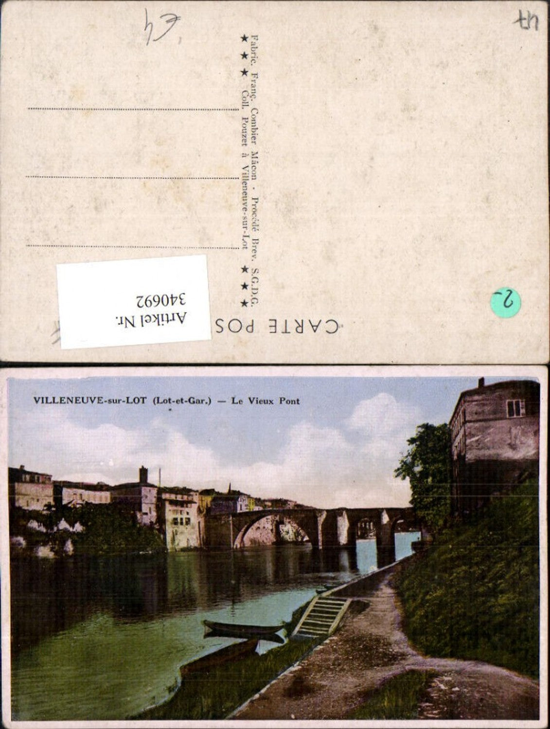 340692,Aquitanien Lot-et-Garonne Villeneuve-sur-Lot Le Vieux Pont Brücke