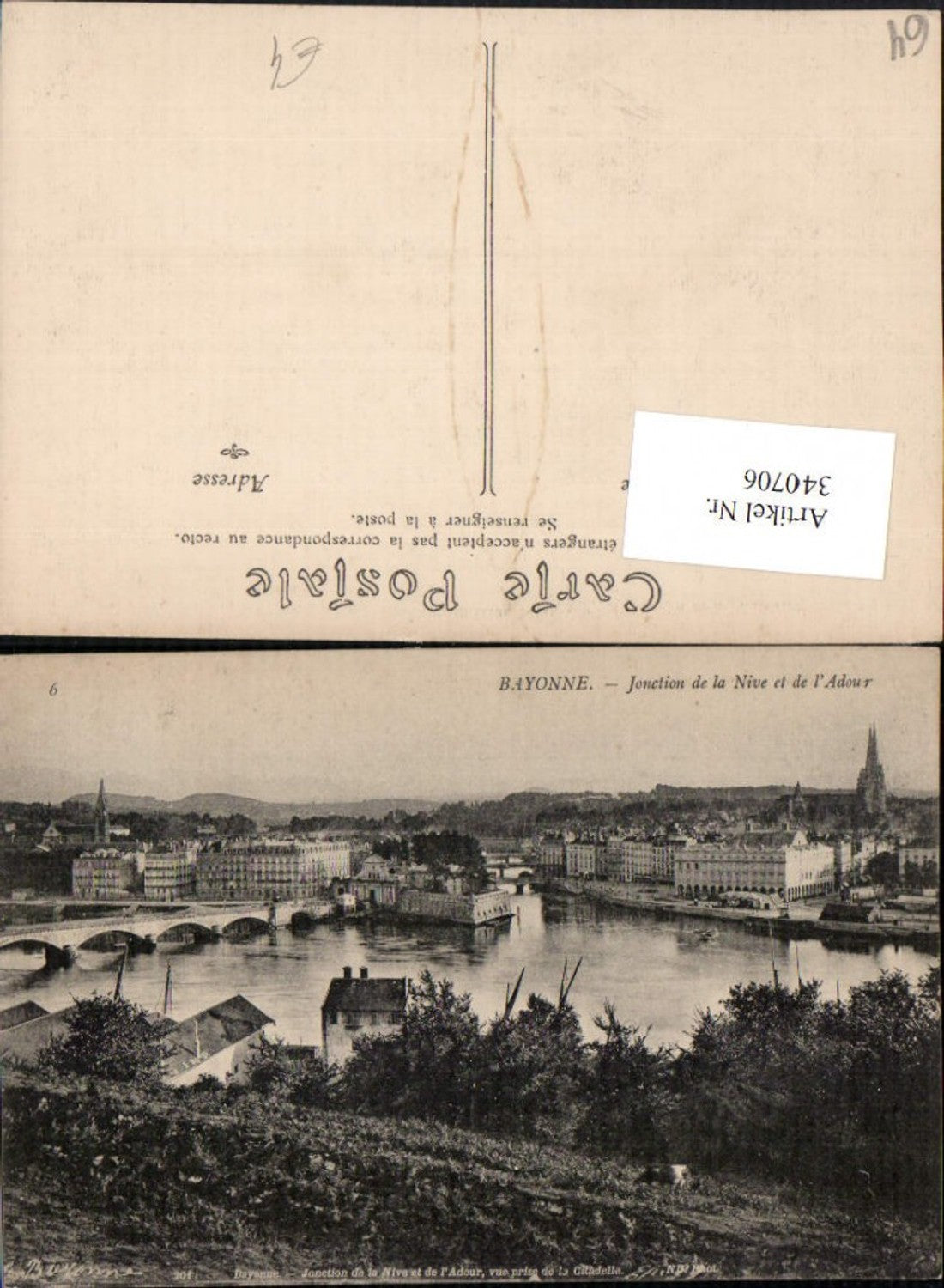 340706,Aquitanien Pyrenees-Atlantiques Bayonne Jonction de la Nive et de l'Adour Teilansicht