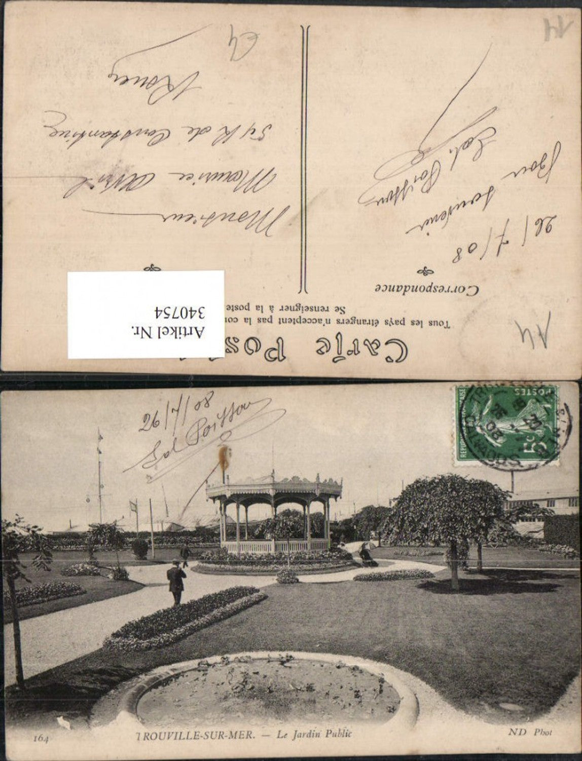 340754,Basse-Normandie Calvados Trouville-sur-Mer Le Jardin Public Park Pavillon