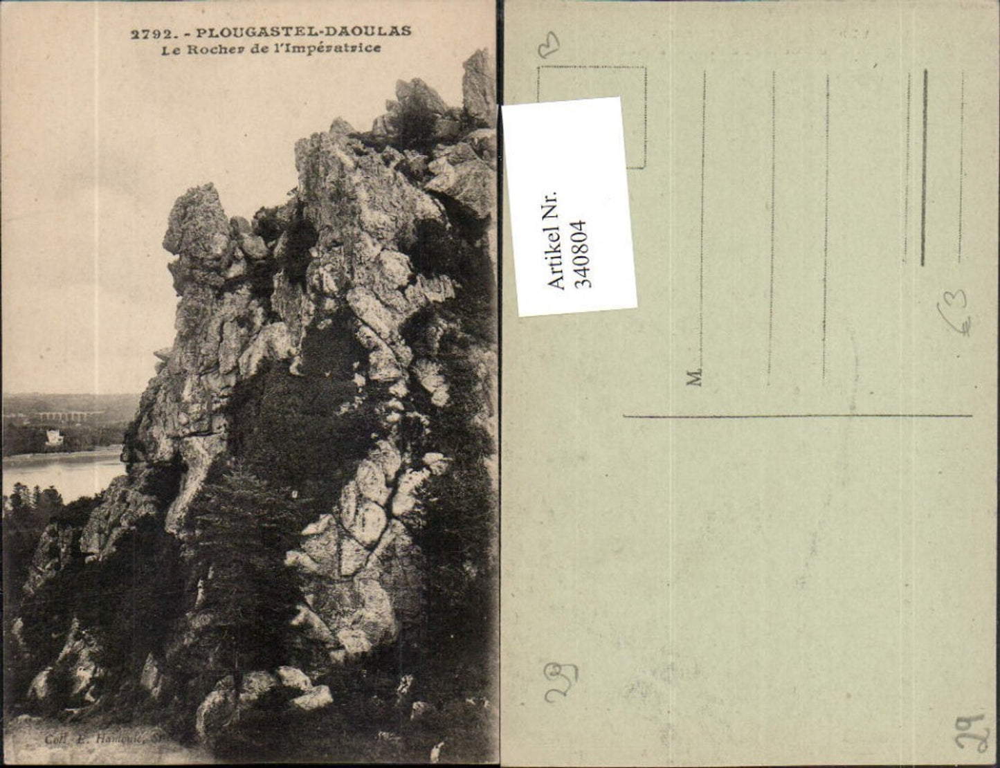 340804,Bretagne Finistere Plougastel-Daoulas Le Rocher de l'Imperatrice Felsen