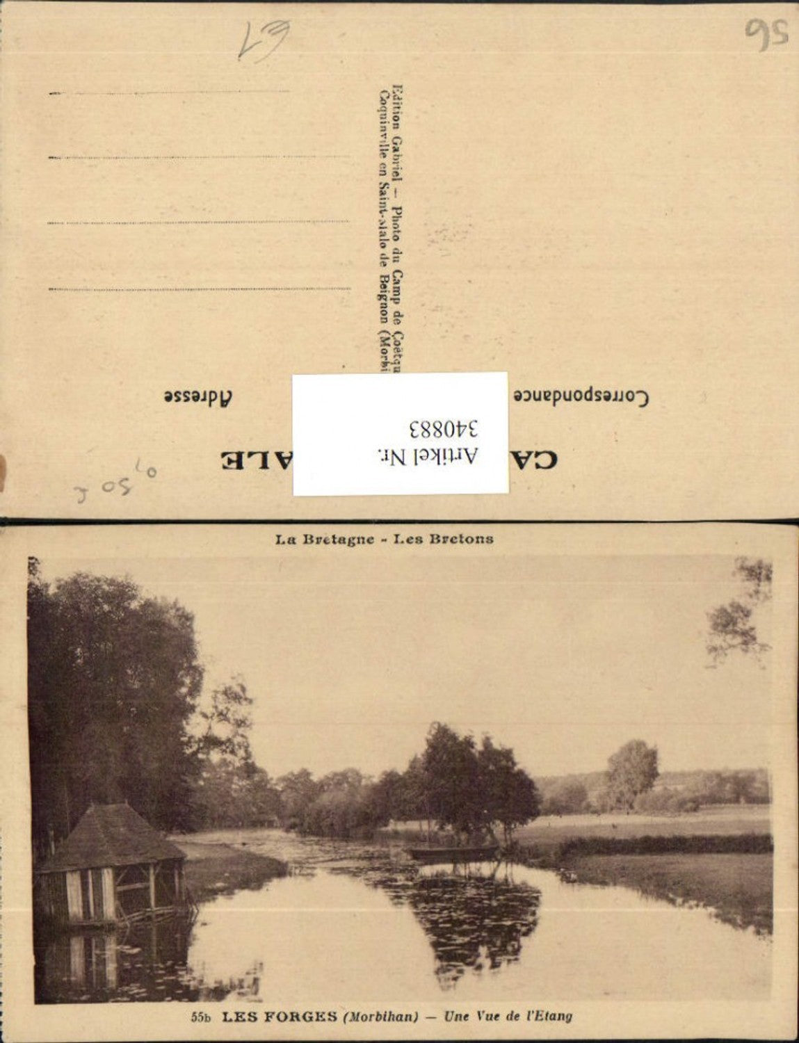 340883,Bretagne Morbihan Les Forges Une Vue de l'Etang Fluss Landschaft