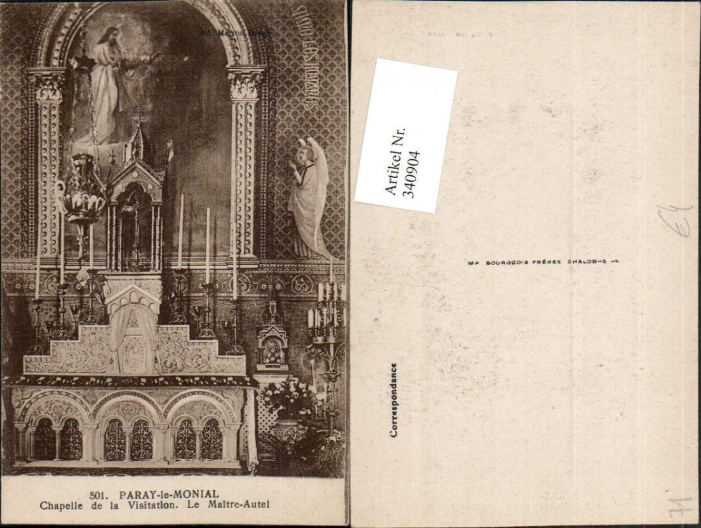 340904,Burgund Saone-et-Loire Paray-le-Monial Chapelle de la Visitation Kirche Altar