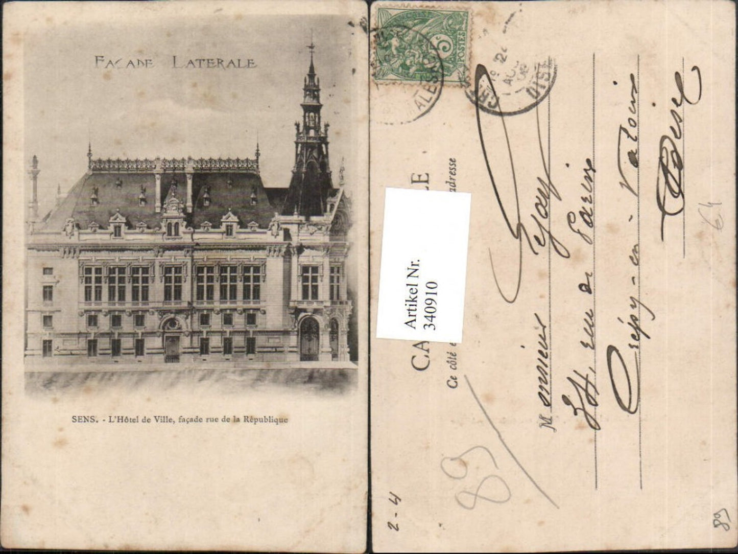 340910,Burgund Yonne Sens L'Hotel de Ville Rathaus