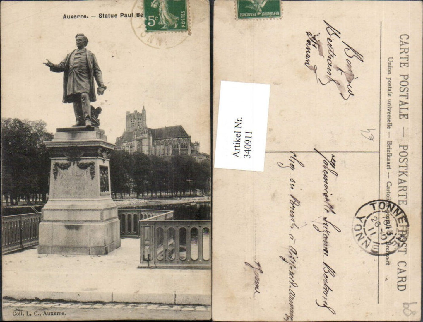 340911,Burgund Yonne Auxerre Statue Paul Bert