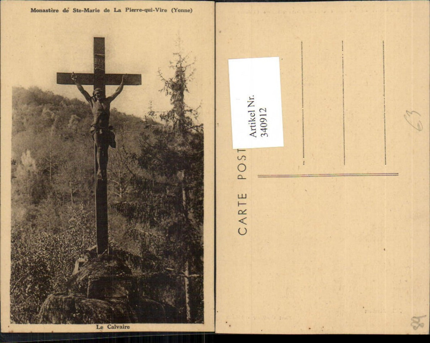 340912,Burgund Yonne Monastere de Ste-Marie de la Pierre-qi-Vire Kruzifix