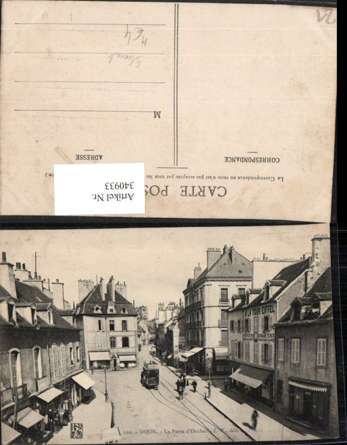 340933,Burgund Cote-Or Dijon La Porte d'Ouche Straßenansicht Straßenbahn Geschäfte