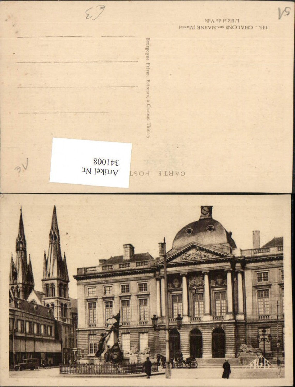 341008,Champagne-Ardenne Marne Chalons-sur-Marne L'Hotel de Ville Rathaus