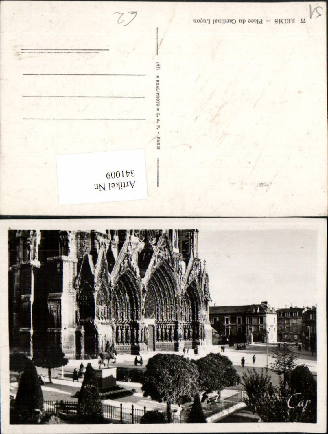 341009,Champagne-Ardenne Marne Reims Place du Cardinal Lucon Platz Kirche