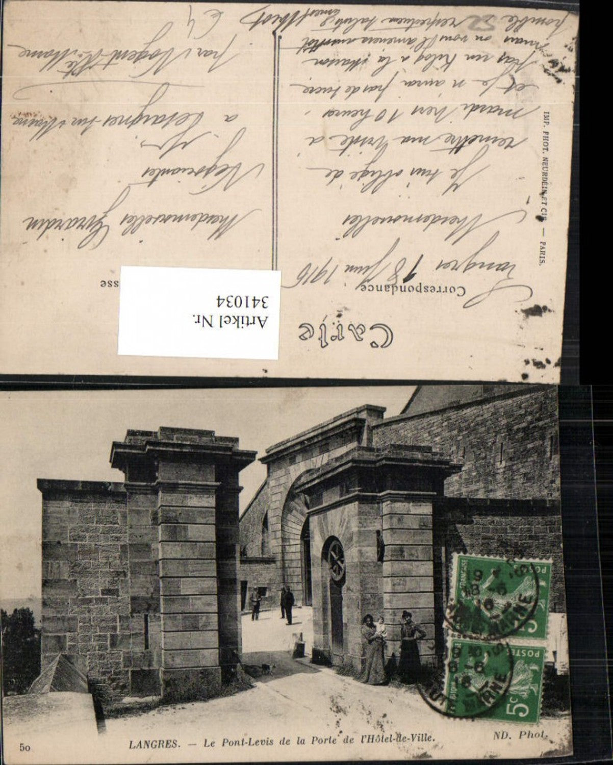 341034,Champagne-Ardenne Haute-Marne Langres Le Pont-Levis de la Porte de l'Hotel de Ville