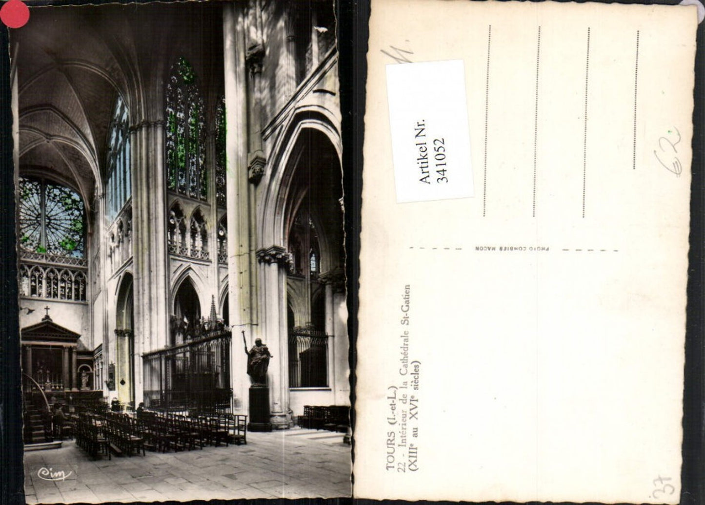341052,Centre Indre-et-Loire Tours Interieur de la Cathedrale St-Gatien Kirche