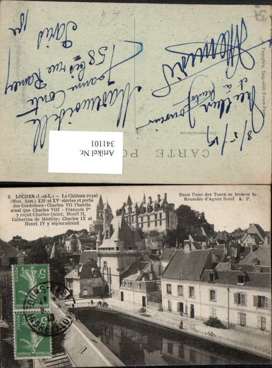 341101,Centre Indre-et-Loire Loches Le Chateau royal Teilansicht m. Schloss