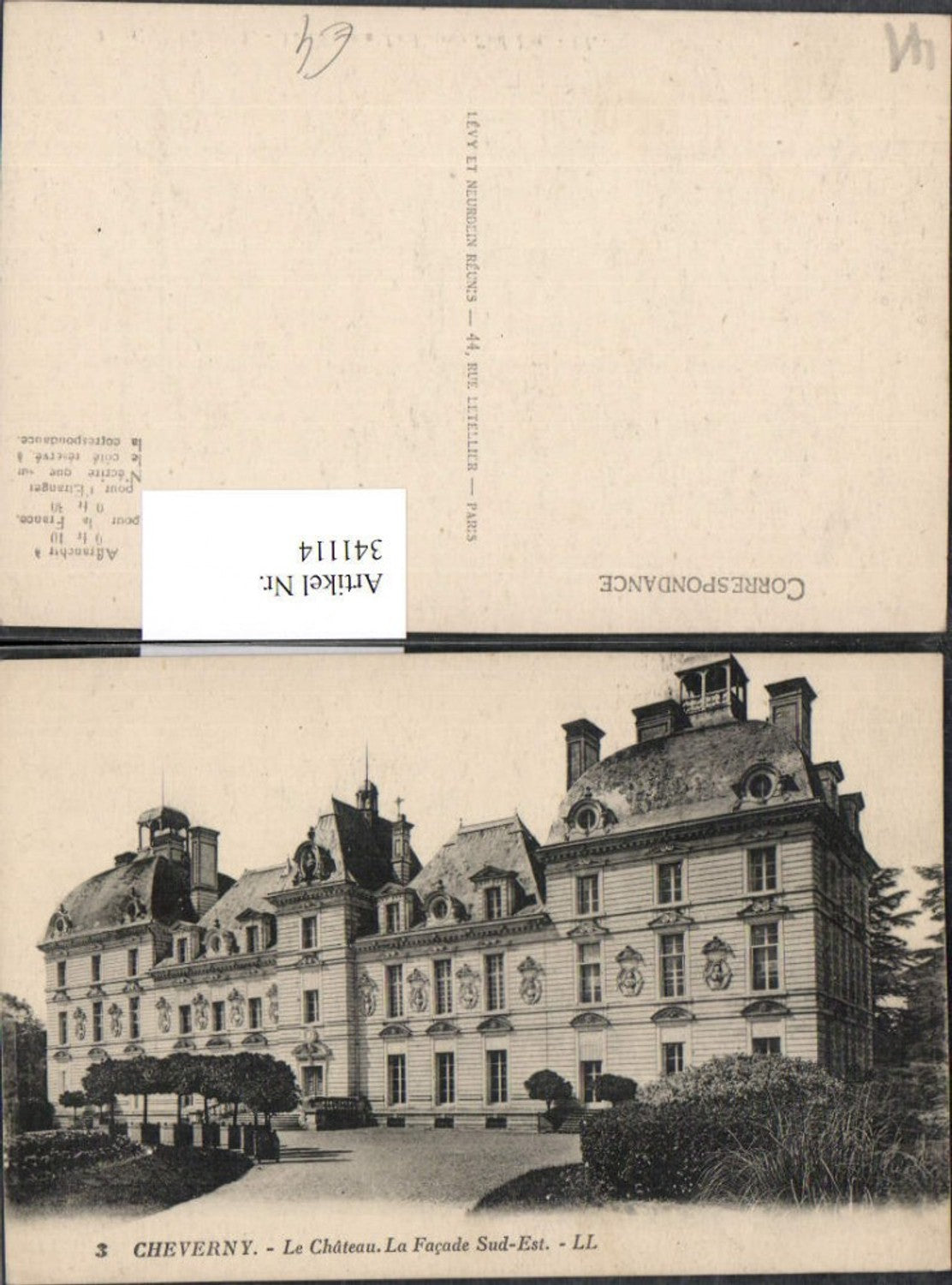 341114,Centre Loire-et-Cher Cheverny Le Chateau Schloss