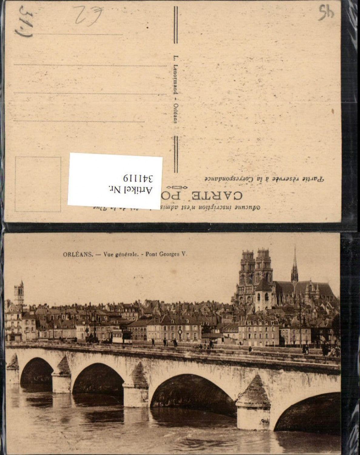 341119,Centre Loiret Orleans Vue generale Pont Georges V Total bridge