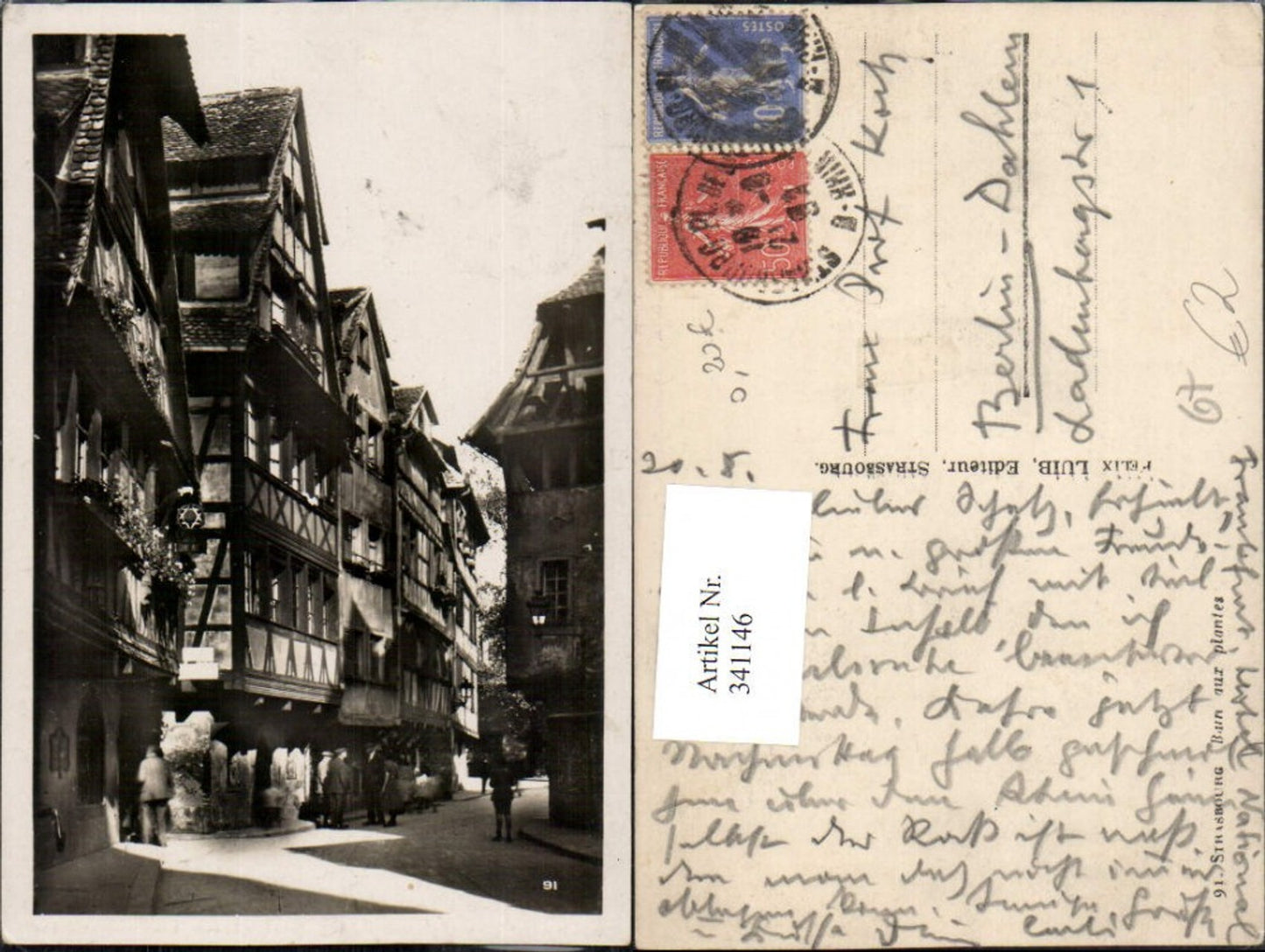 341146,Elsass Bas-Rhin Strasbourg Straßburg Bain aux plantes Straßenansicht