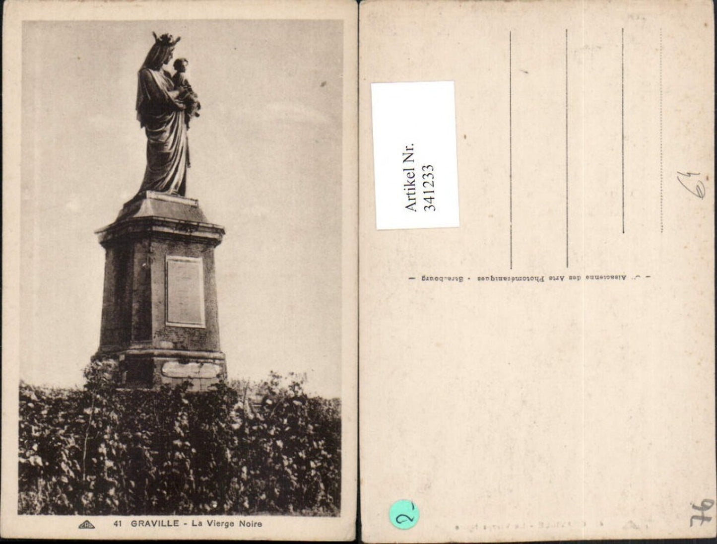 341233,Haute-Normandie Seine-Maritime Graville La Vierge Noire Marienstatue