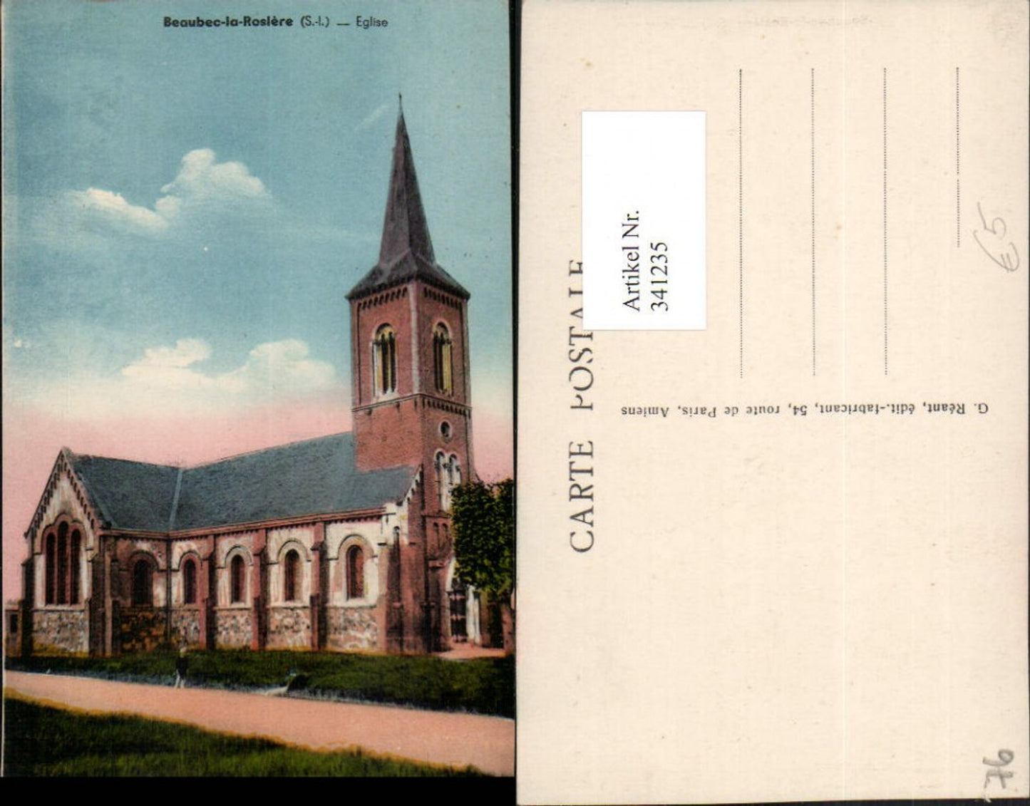 341235,Haute-Normandie Seine-Maritime Beaubec-la-Rosiere Eglise Kirche