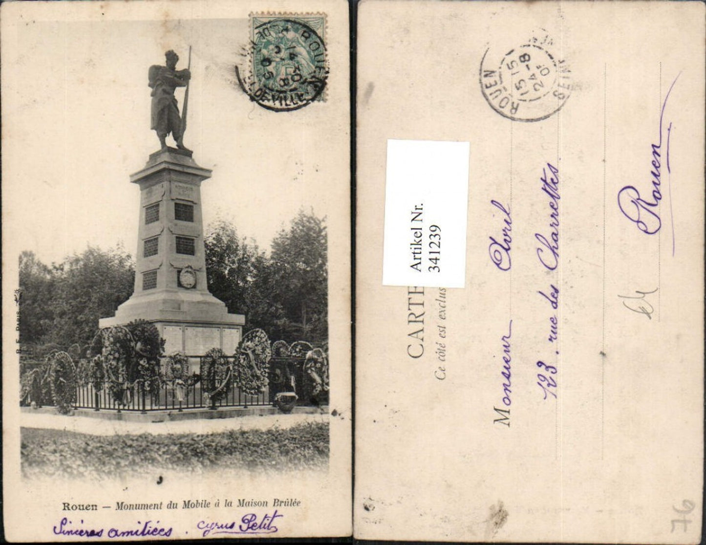 341239,Haute-Normandie Seine-Maritime Rouen Monument du Mobile a la Maison Brulee