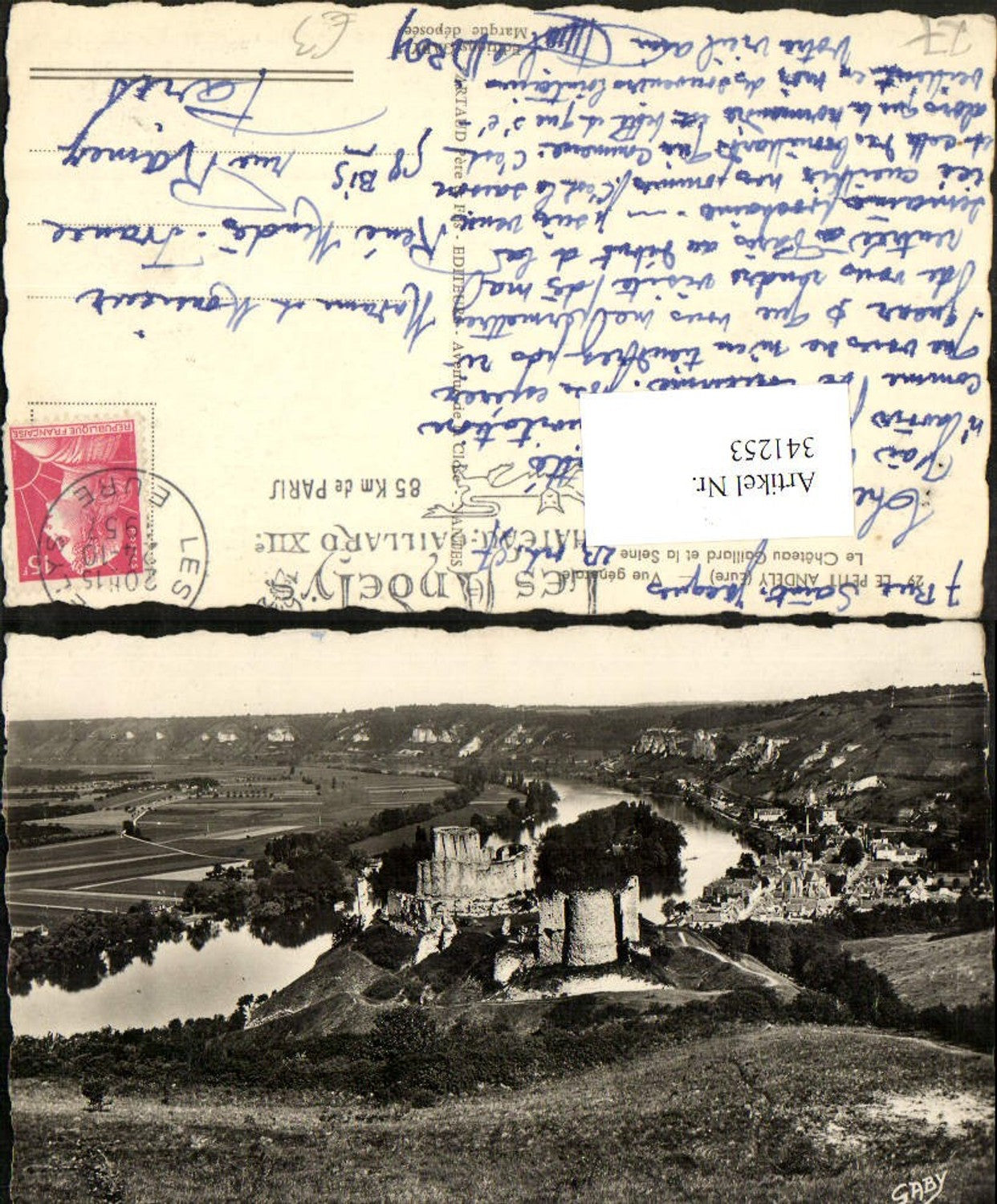 341253,Haute-Normandie Eure Le petit Andely Vue enerale Le Chateau Gaillard Schlossruine