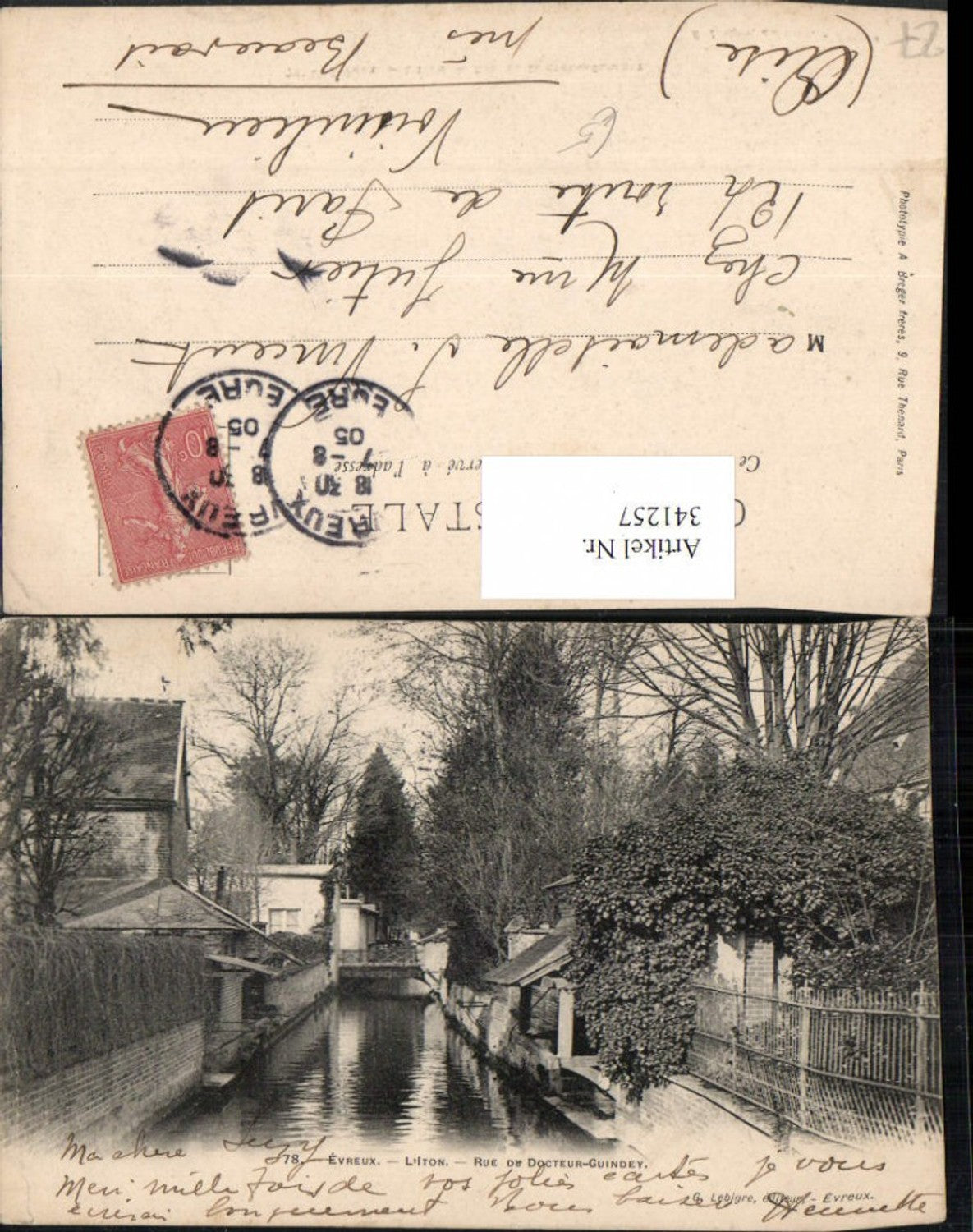 341257,Haute-Normandie Eure Evreux L'Iton Rue de Docteur-Guindey Fluss