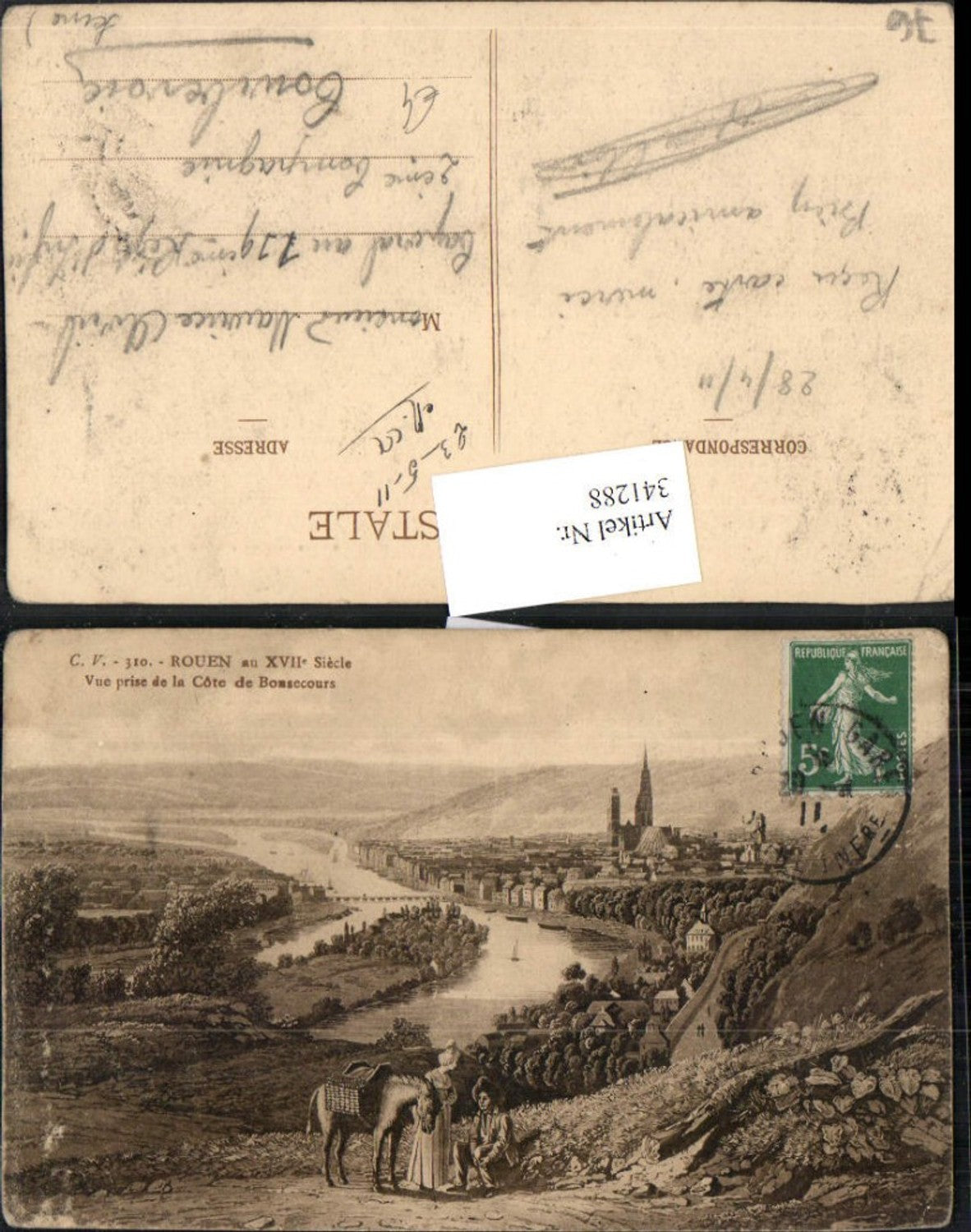 341288,Haute-Normandie Seine-Maritime Rouen Vue prise de la Cote de Bonsecours Teilansict