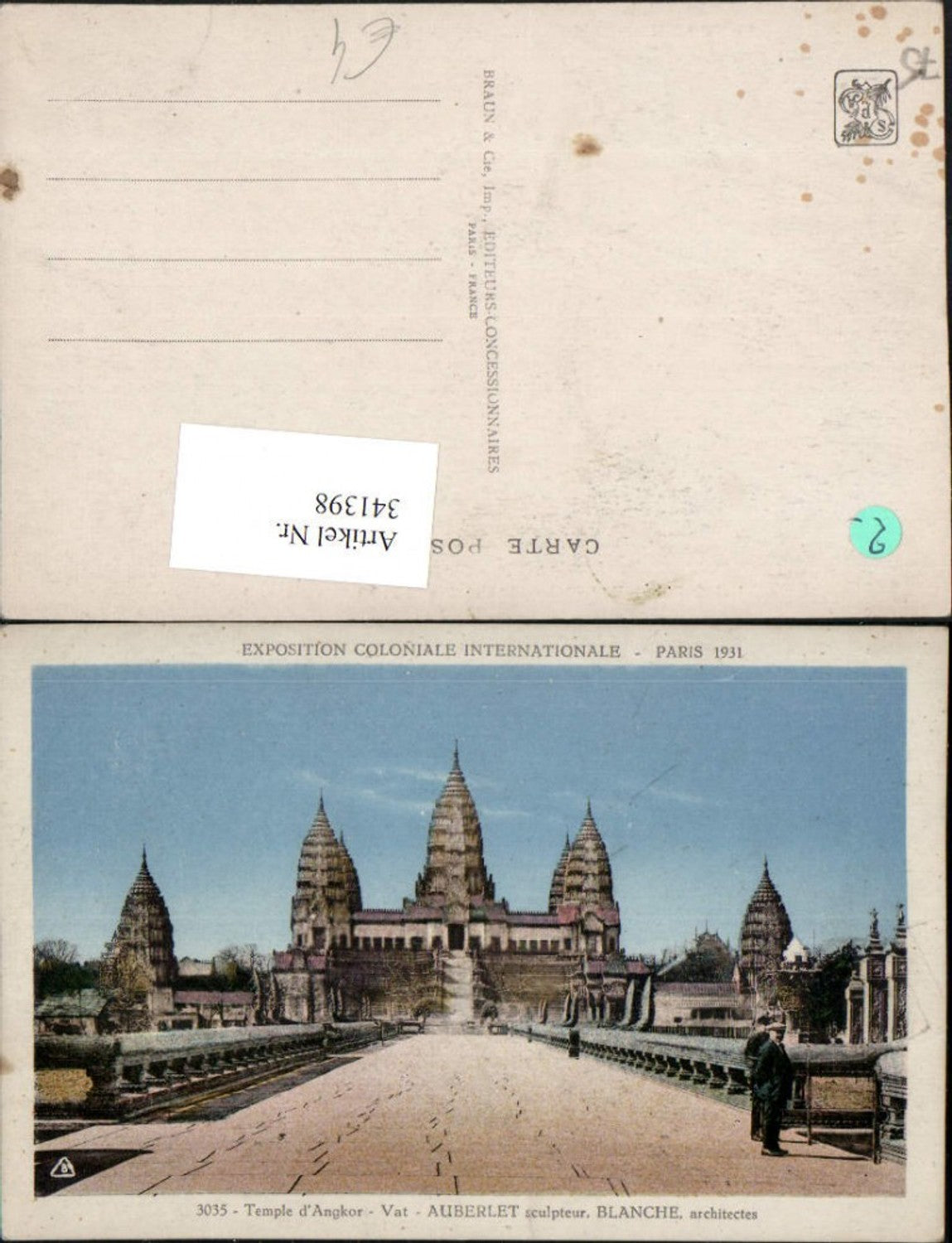 341398,Ile-de-France Paris Exposition Coloniale Internationale 1931 Temple d'Angkor