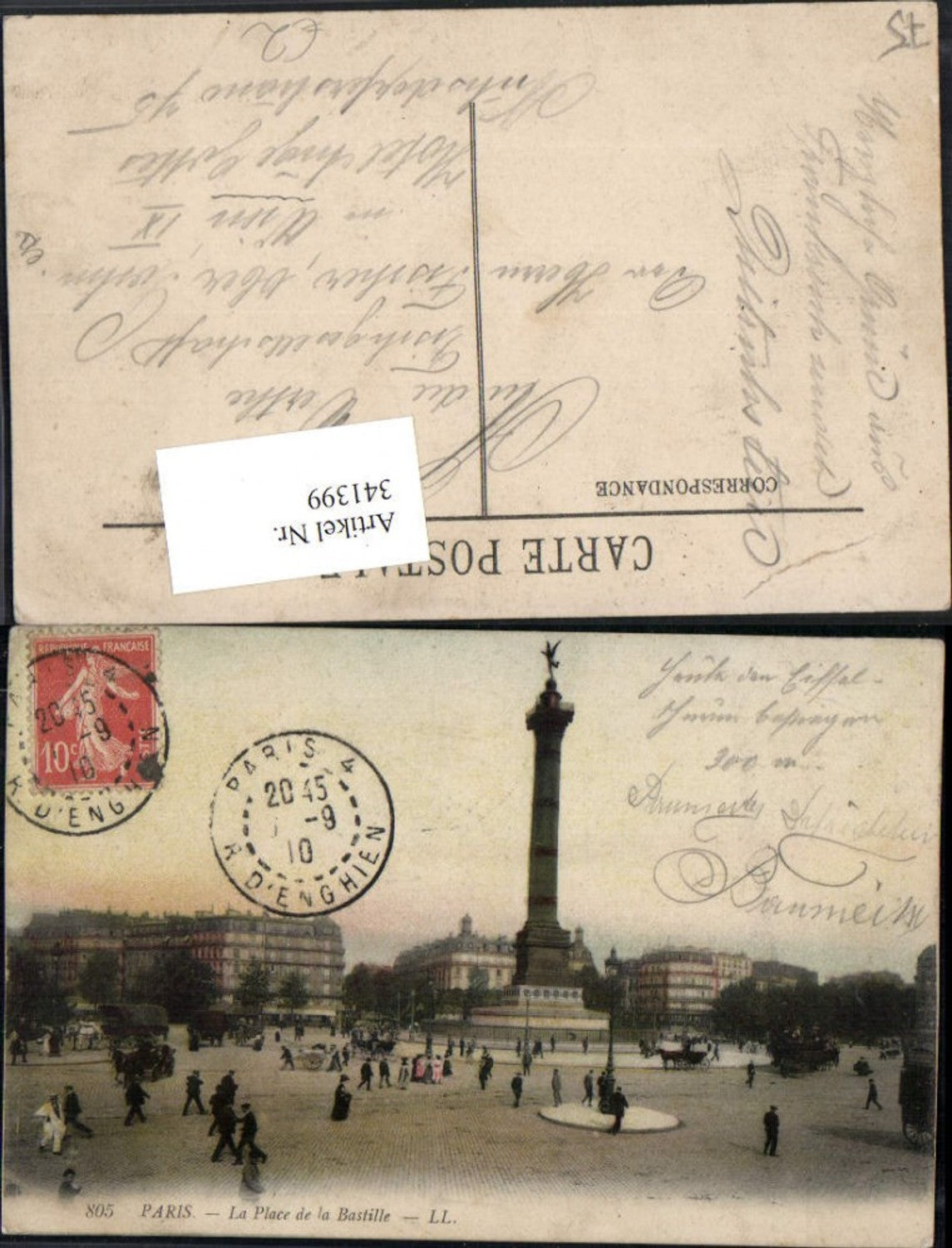 341399,Ile-de-France Paris La Place de la Bastille Platz Säule