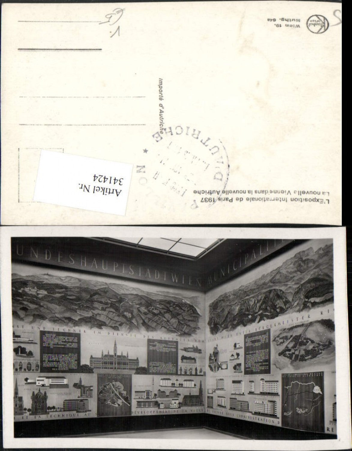 341424,Ile-de-France Paris Exposition Internationale 1937 La nouvelle Vienne pub Kilophot