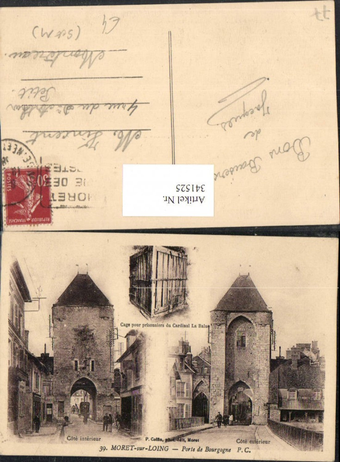 341525,Ile-de-France Seine-et-Marne Moret-sur-Loing Porte de Bourgogne gate towers
