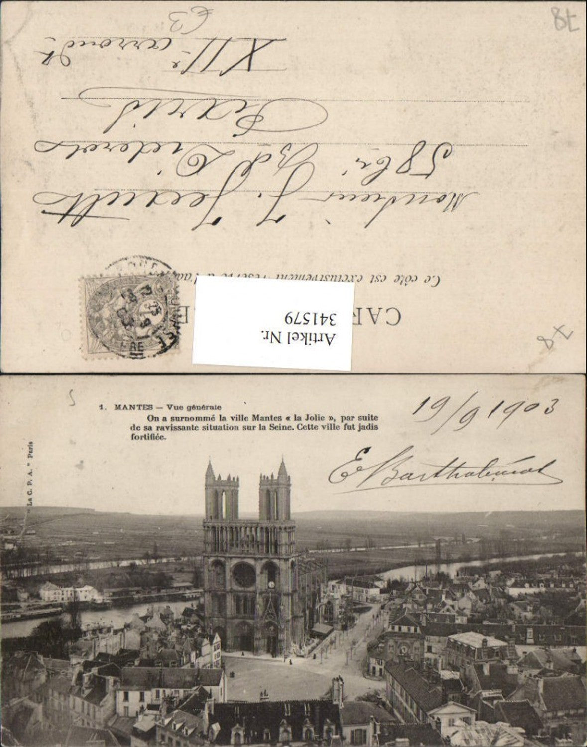341579,Ile-de-France Yvelines Mantes Vue generale Teilansicht Kirche