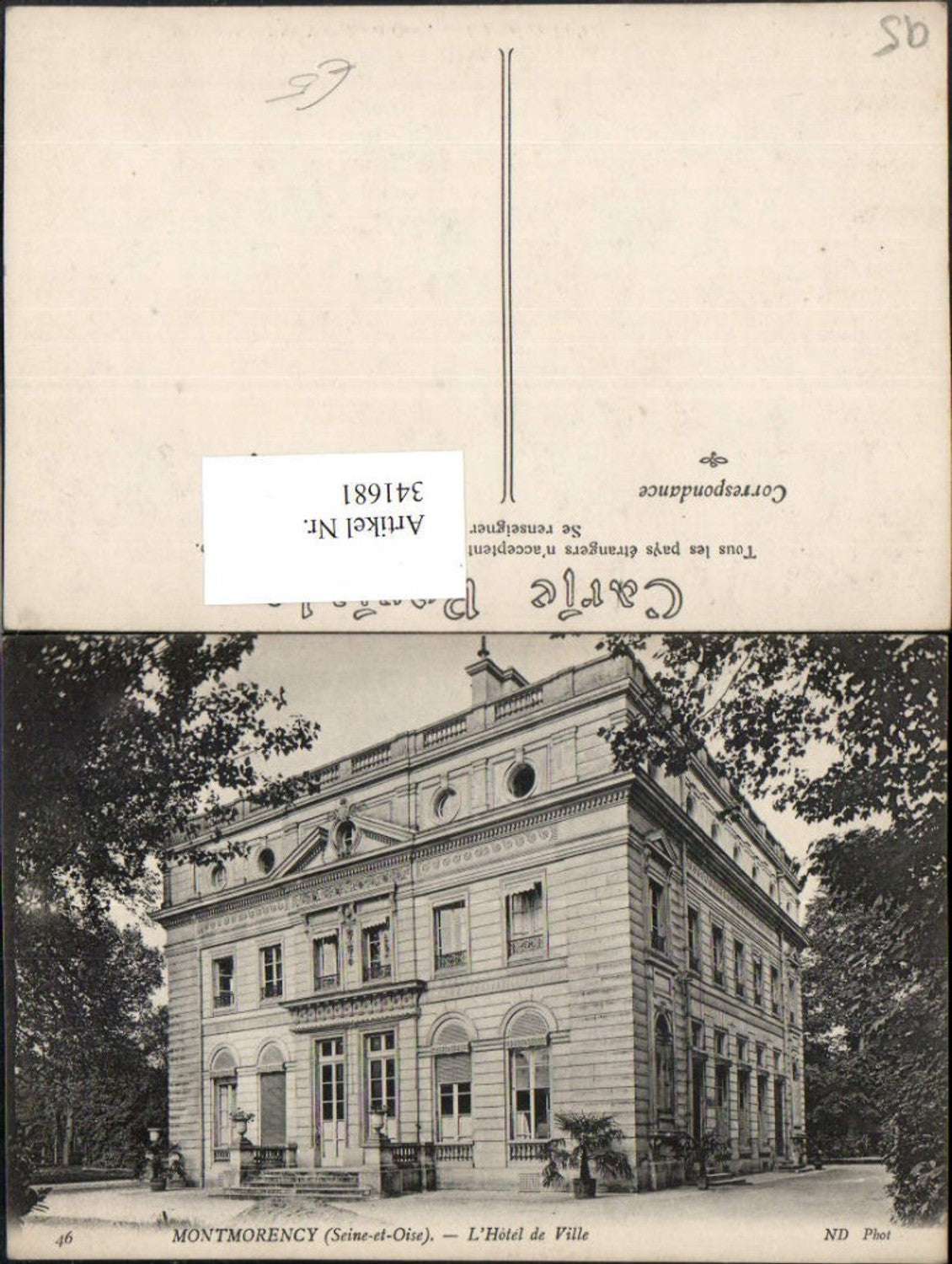341681,Ile-de-France Val-Oise Montmorency L'Hotel de Ville Rathaus