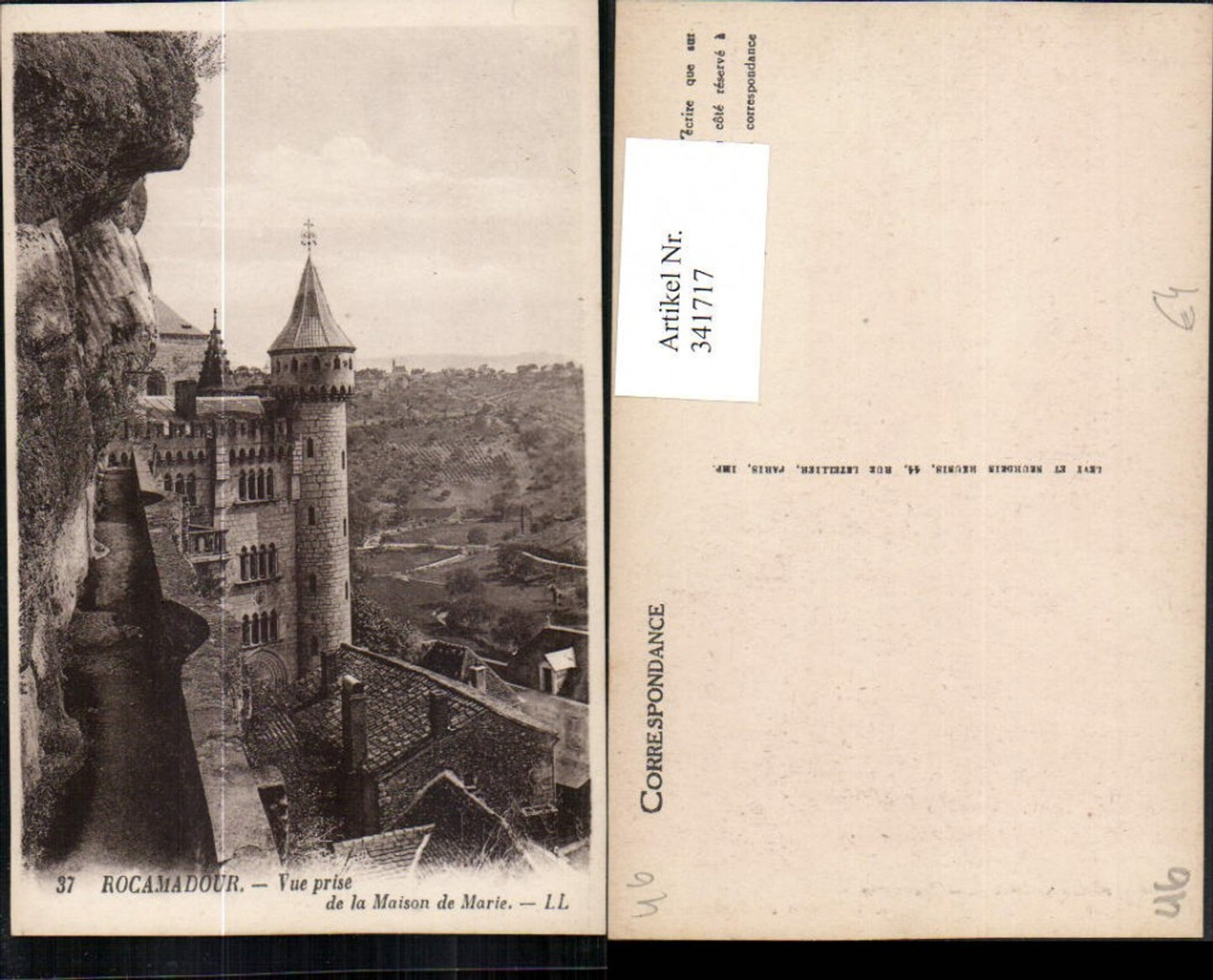 341717,Midi-Pyrenees Lot Rocamadour Vue prise de la Maison de Marie Schloss Turm